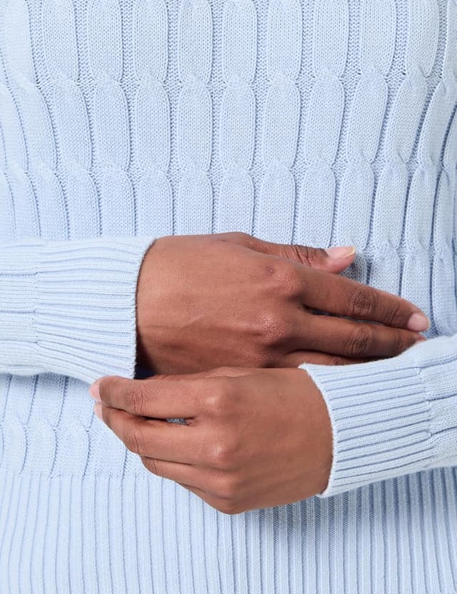 Detalle 2 de Pull-over femme Tommy Hilfiger Co Cable Mid GG C-NK Ls SWT Ww0ww47644, en maille à motif