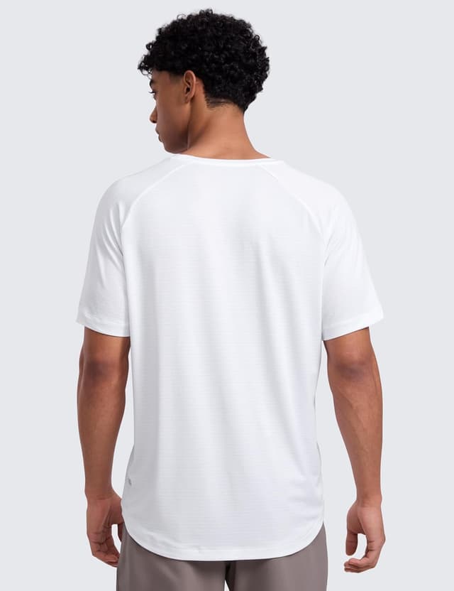 Detalle de CRZ YOGA Maglietta uomo leggera traspirante con assorbimento umidità per corsa, palestra e allenamenti