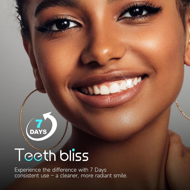 Detalle de Teethbliss Teethbliss 28 bandes blanchissantes sans peroxyde pour dents (pour 14 applications) à faible sensibilité