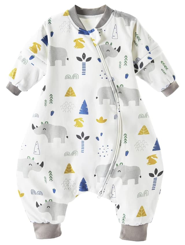 Thumbnail 6 de Chilsuessy Baby Ganzjahres-Schlafsack 1,5 Tog aus 100% Baumwolle mit abnehmbaren Ärmeln und Füßen – Dschungeltiere