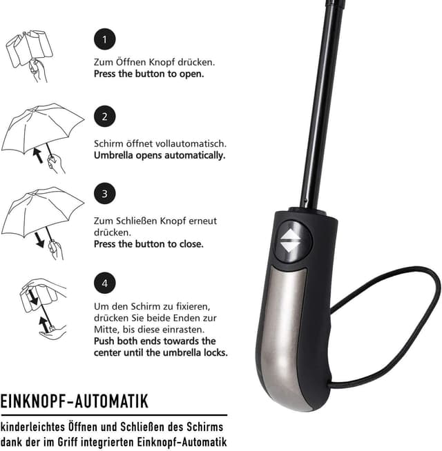 Thumbnail 5 de VON HEESEN Taschenschirm sturmfest 140 km/h ☂