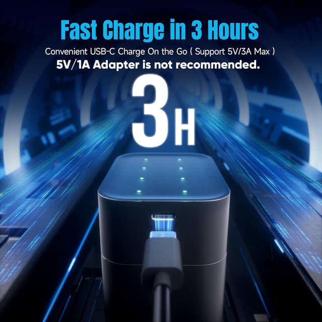 Detalle 1 de Wiederaufladbare AA Lithium-Akkus (8er-Set) mit Ladegerät, 1,5V – 3.600 mWh, bis zu 2.000 Zyklen