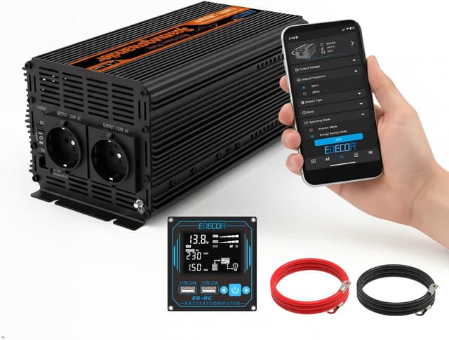Thumbnail 6 de EDECOA Power Inverter 12V→220V onda sinusoidale pura 2500W con telecomando