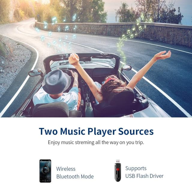 Detalle de ZeaLife Bluetooth FM Transmitter with QC 3.0 fast charging and dual USB ports (car charger & music player)