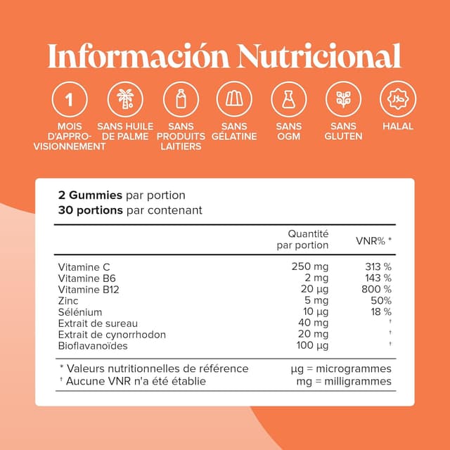Detalle 2 de Novomins Gummies Vitamine C 250 mg sans sucre