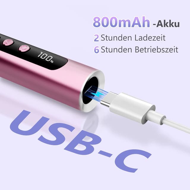 Detalle 2 de POFIBO Nagelfräser Kabellos 35.000 U/Min