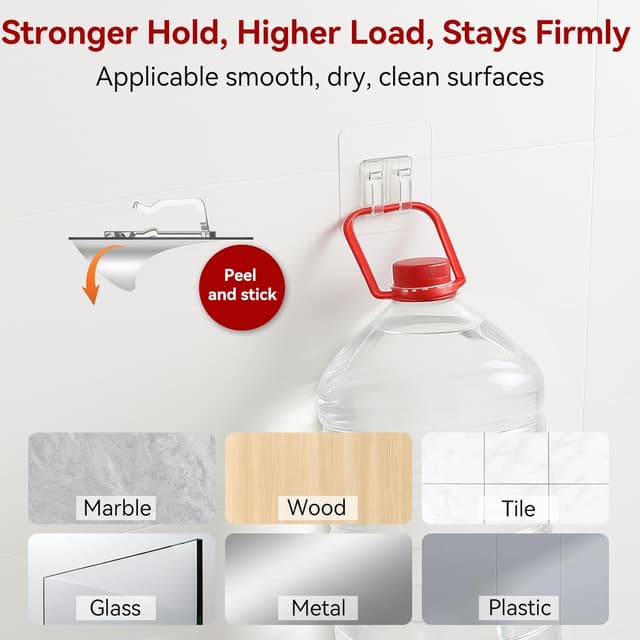 Detalle de Latoxcaa 50pc Outdoor Light Hooks – strong adhesive sticky hooks for fairy light clips & cable organising