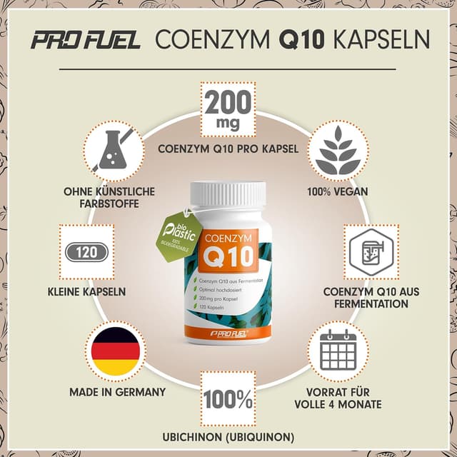 Detalle 2 de Q10 Kapseln hochdosiert 120x 200 mg Coenzym Q10