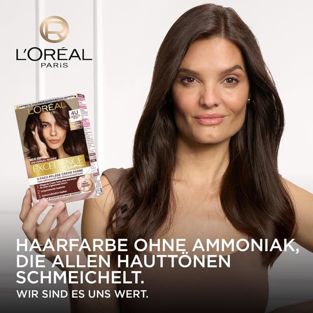 Detalle de L'Oréal Paris Excellence Creme Permanente Haarfarbe Nr. 8U Hellblond (Blond) – ohne Ammoniak, Universal Nude-Töne