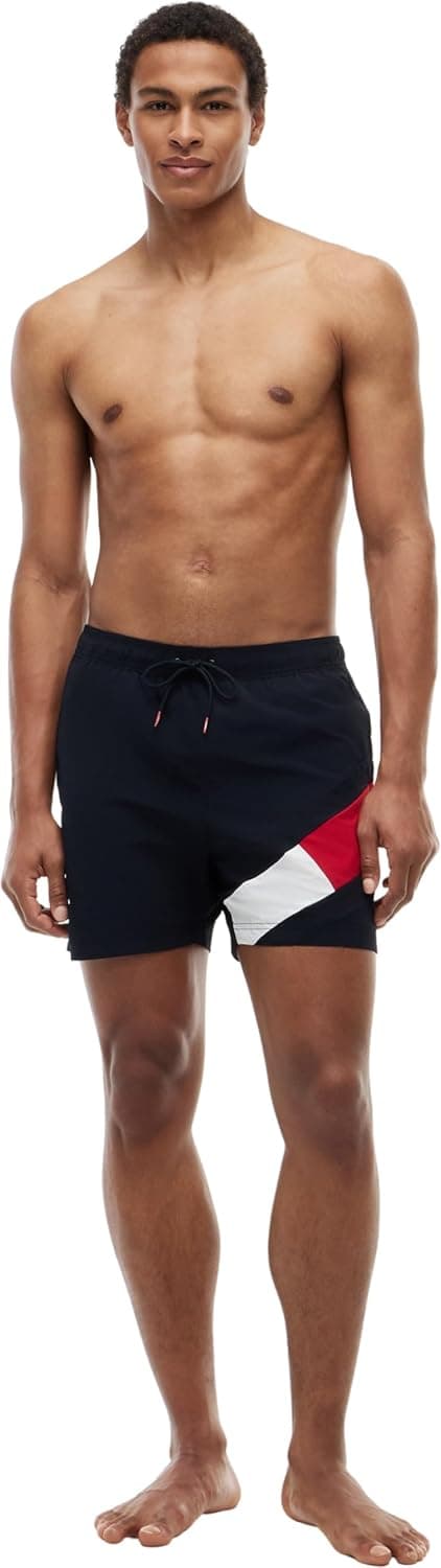 Detalle de Tommy Hilfiger Herren Badehose SF Medium Drawstring (mittellang)