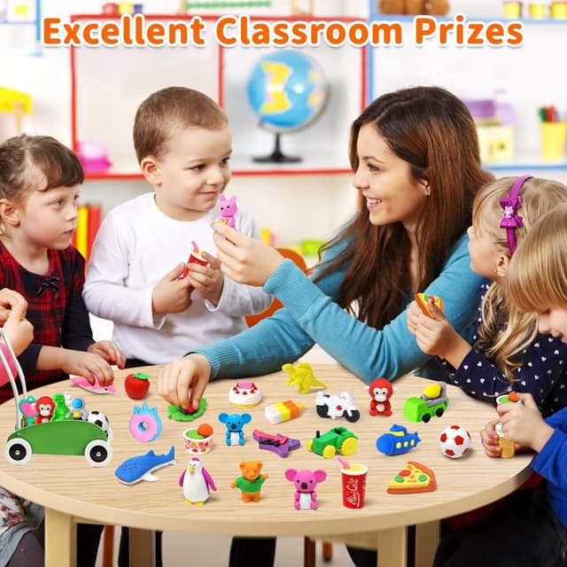 Detalle de 70 Pack Animal Erasers for Kids ✏