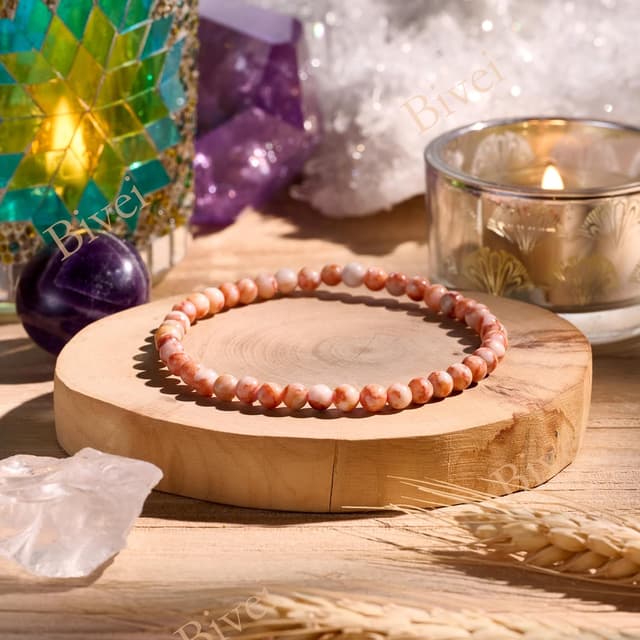 Detalle de Bivei Braccialetto di Cristallo da donna con perle naturali 4 mm elastico