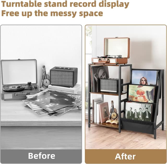 Thumbnail 6 de Bikoney giradischi con stand vinili 200 album