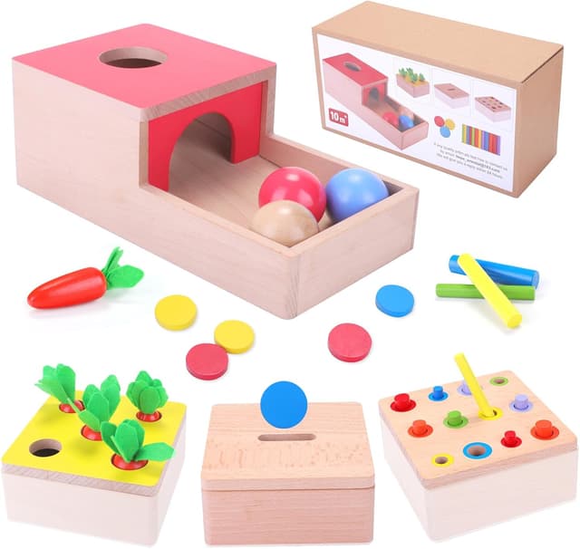 Detalle de Baby Montessori 4‑in‑1 Activity Cube for Toddlers