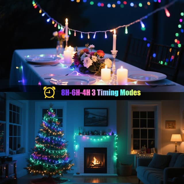 Thumbnail 6 de Electight Battery Fairy Lights (USB Rechargeable) – 20m, 200 LED Twinkle String Lights with Remote, 8 Modes & Timer, IP44 Waterproof