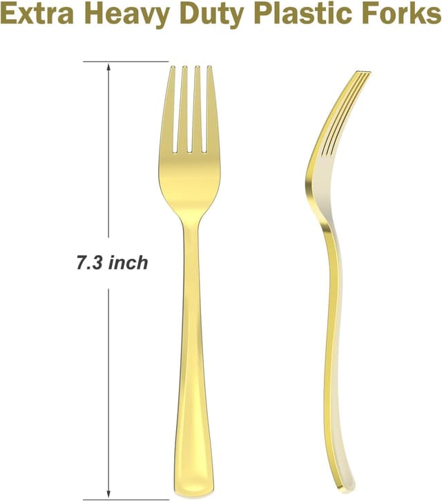 Thumbnail 1 de Dealusy gold plastic forks 100 count