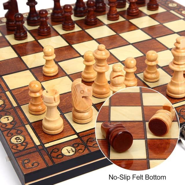 Thumbnail 4 de Schachspiel Holz Magnetisch 3-in-1