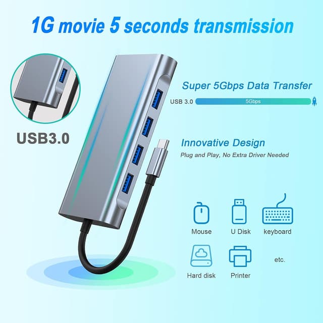 Thumbnail 4 de USB C HUB 11-in-1 docking station with 4K HDMI 🔌