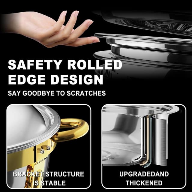 Thumbnail 3 de NewKitchen 6QT Chafing Dishes 4 Pack