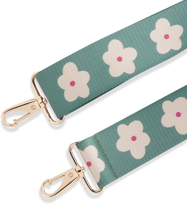 Detalle de Expatrié Jeanne Fiori tracolla per borsa crema con cintura intercambiabile regolabile