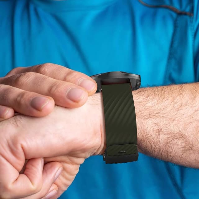 Thumbnail 6 de ANBEST Bracelets de rechange silicone 24 mm compatibles Suunto 7/9 (vert armée/noir)