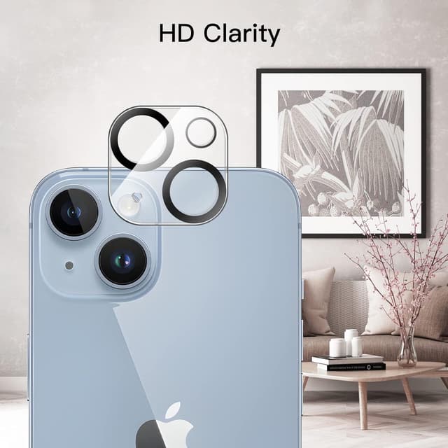 Detalle 2 de JETech Full Screen Schutzfolie für iPhone 14 (6,1 Zoll) inkl. Kameraschutz – 2 Stück