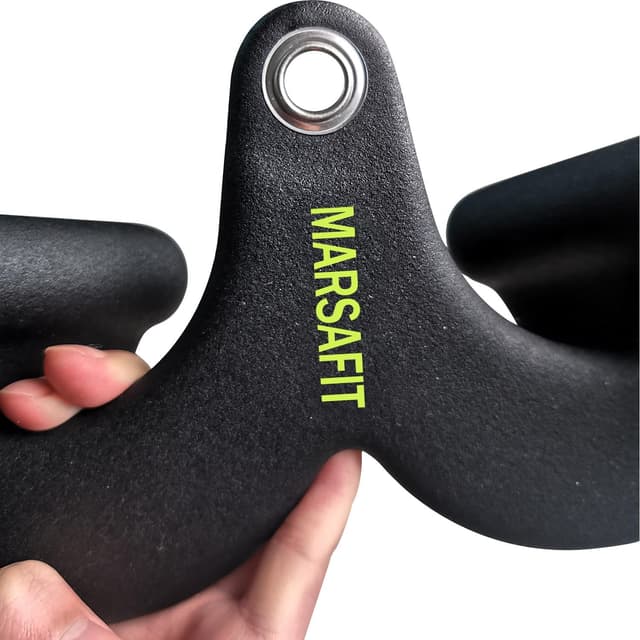 Detalle de MARSAFIT Kabelzug-Übungsstange (Lat Pulldown/Row) mit Griffen – für Bizeps, Trizeps & Rücken-Training bis 400 kg