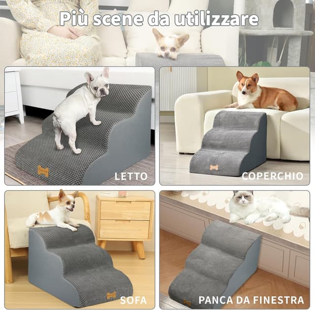 Detalle 2 de Nepfaivy Scala per cani piccoli 3 gradini 60x40x40cm