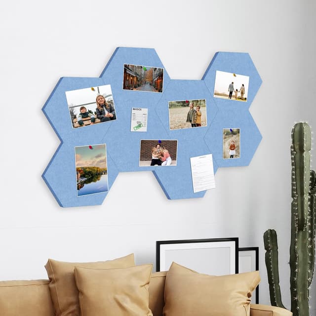 Detalle 1 de Sliandtelly Filz Pinnwand Hexagon 8 Pack