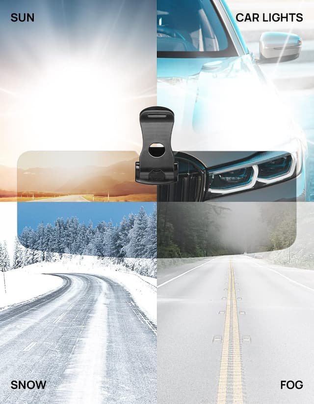 Detalle de JOYTUTUS Sun Visor Extender for SUV (2-Pack) — Polarized UV400 Anti-Glare Car Visor