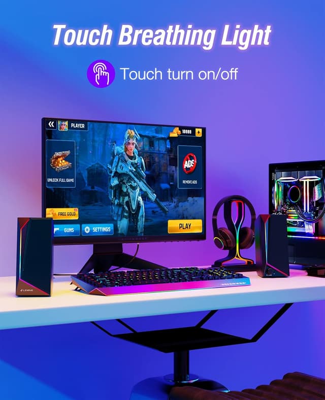 Detalle de LENRUE PC Speakers USB-powered stereo speakers