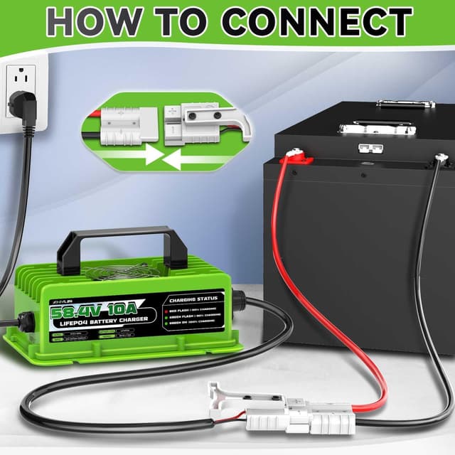 Thumbnail 6 de Xnvua caricabatterie intelligente LiFePO4 automatico 58,4V 10A per batterie 48V (51,2V)