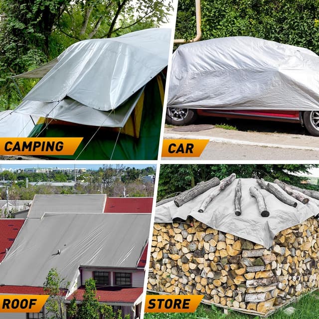 Detalle 2 de AROIC 10x20FT Heavy Duty Waterproof Tarps (16 Mil) – Tear-Resistant, UV-Resistant Multipurpose Cover