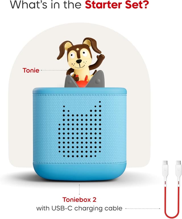 Detalle de Toniebox 2 Audio Player Starter Set for Kids 1+ with Playtime Puppy (Sky Blue)