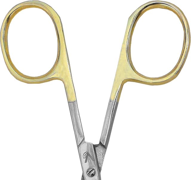 Detalle 1 de VIDA GOODS 9cm Nail Scissors with Gold Handle – precision curved manicure shears for nails, brows & facial hair