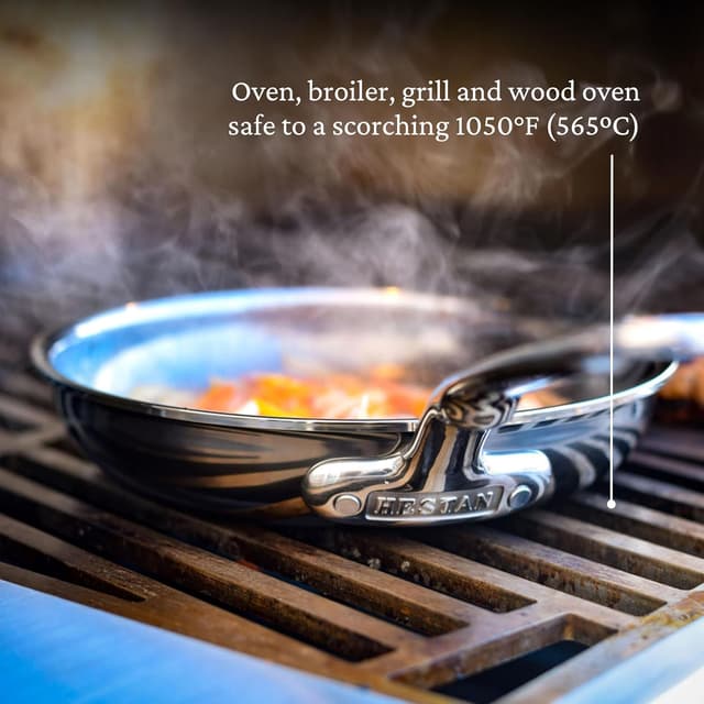 Detalle de Hestan NanoBond Collection Titanium Stainless Steel 8.5-Inch Frying Pan (Induction Compatible, PFAS & Chemical Free)