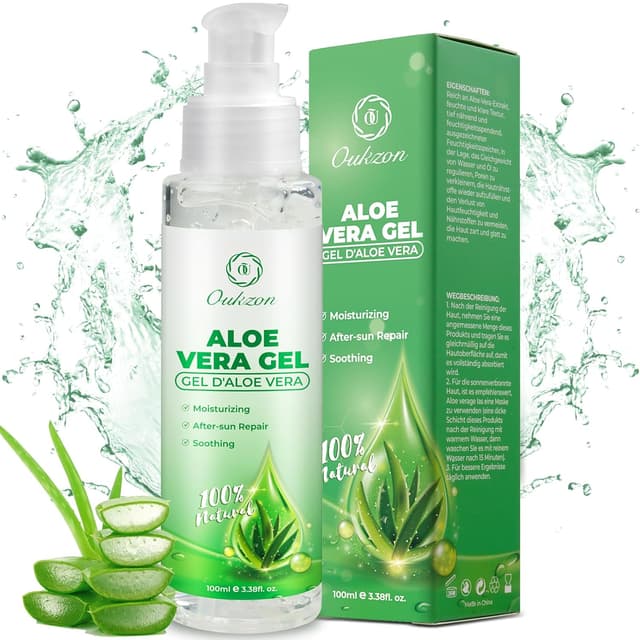 Detalle de Aloe Vera Gel Rein Aloe Vera Gel Portable (100 ml) – natürliches After-Sun Gel für trockene, strapazierte Haut