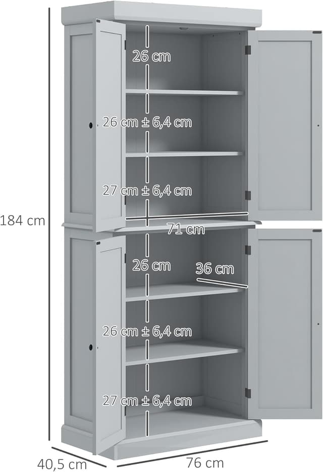 Thumbnail 2 de HOMCOM Armoire de Cuisine 76 x 40,5 x 184 cm