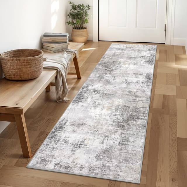 Detalle de IOHOUZE Abstract Runner Rug 2x6 Ft washable hallway runner