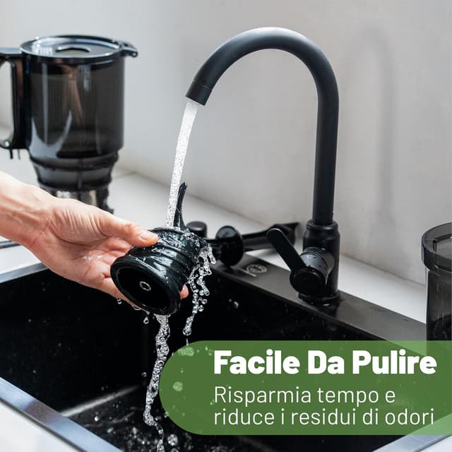 Detalle de Fretta Estrattore Frutta e Verdura Slow Juicer con apertura da 135 mm, 250 W e senza BPA