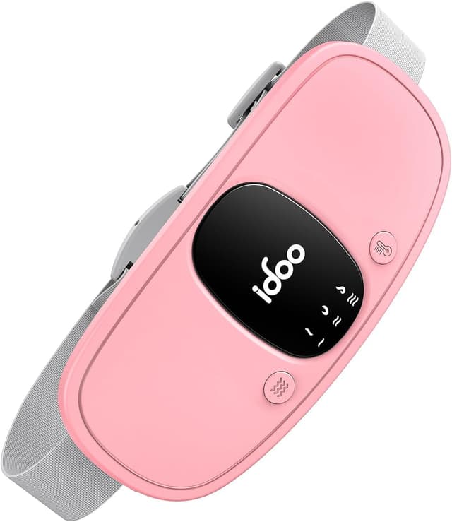 Detalle de iDOO Portable Heating Pad Belt – rechargeable heated wrap for waist and abdomen (pink)