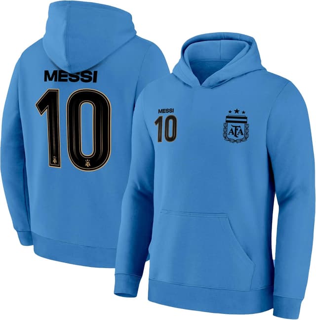 Detalle 2 de Icon Sports officially licensed Lionel Messi Argentina kids pullover hoodie (unisex)