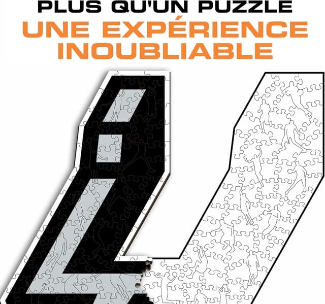 Detalle de Iconic Puzzles San Antonio Spurs (Logo) – Puzzle en bois sous licence NBA, 500 pièces, Taille L