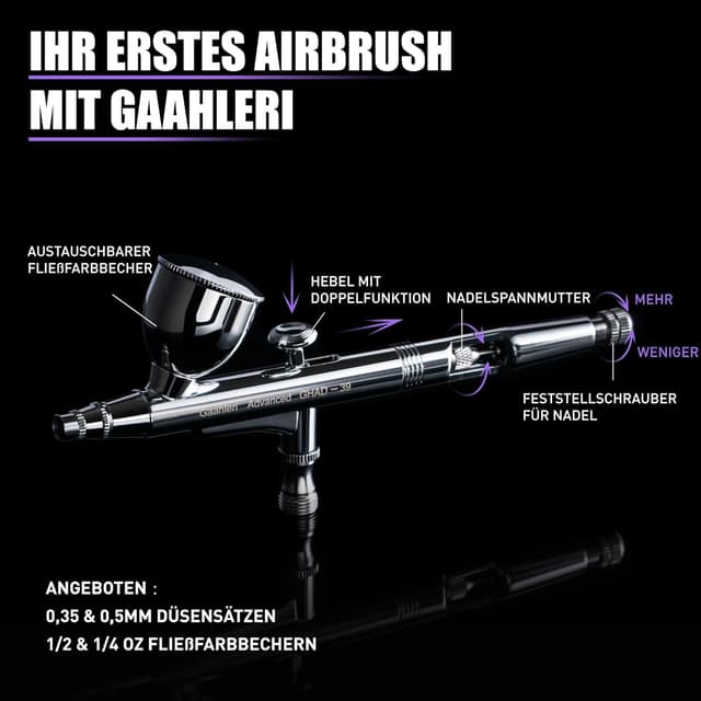 Detalle 2 de Gaahleri GHAD-39 Airbrush-Set 0,35 mm 🎨