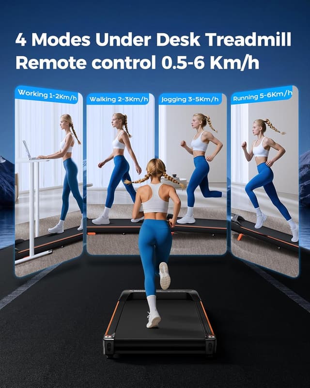 Detalle de Abonow Walking Pad with Incline under-desk treadmill (1–6 km/h, up to 8% incline)