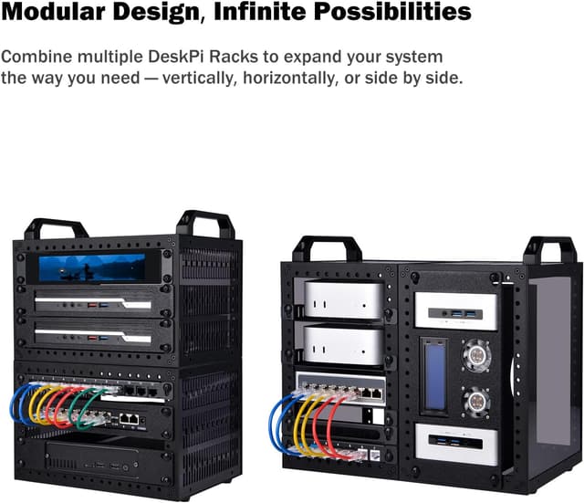 Detalle de GeeekPi DeskPi RackMate TT mini server cabinet for mini PCs (10-inch, 3U style)