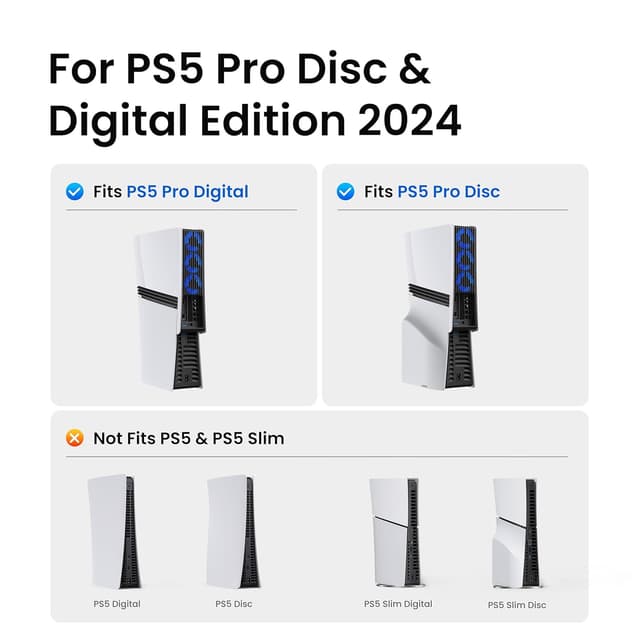 Detalle 2 de KIWIHOME Kühllüfter für PS5 Pro (Disc & Digital) mit regelbarer Geschwindigkeit, Auto-Modus und USB 3.0-Port