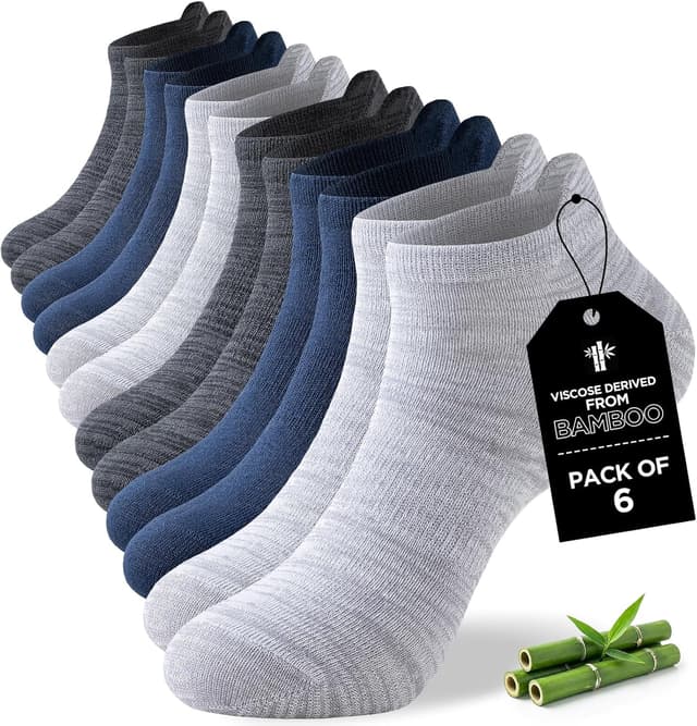 Detalle de Niorasen Bambus Sneaker Socken 6 Paar 37-46