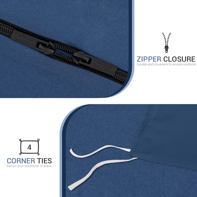 Thumbnail 6 de Pamposh King Size Duvet Cover Set (3-Piece) – Pre-Washed Microfibre Bedding Set with Zip Closure