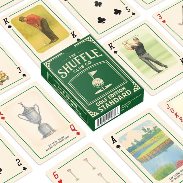 Thumbnail 6 de Shuffle Club Co Golf Playing Cards (Hand-Illustrated Vintage Golf Deck) — Made in the USA, 55-Card Deck